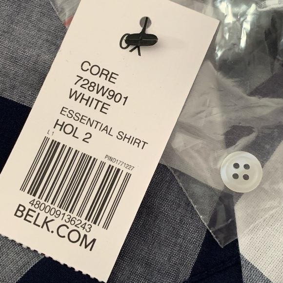 NWT Crown & Ivy Curvy Cotton Navy & White Checked Essential Shirt Size 0X - Picture 4 of 9